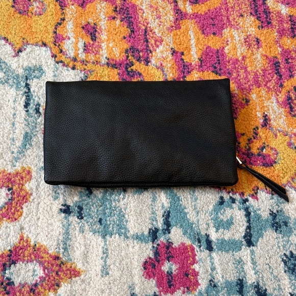 The Drop Black Faux Leather Wristlet Clutch - Picture 10 of 10